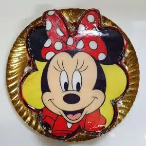 Bolo com cara da minnie em chocolate - vista de cima