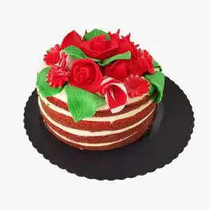 Naked Cake Com Flores No Topo Red Velvet