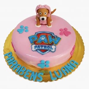 Bolo Paw Patrol Rosa Redondo