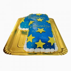 Bolo Numero Um Azul Com Estrelas