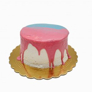 Drip Cake Azul E Rosa Para Chá De Bebé