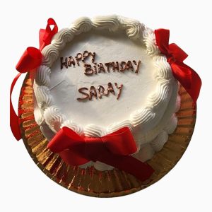 Bolo Simples Com Laços Vermelhos