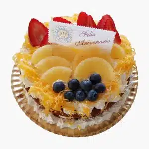 Bolo Redondo Simples Com Frutas