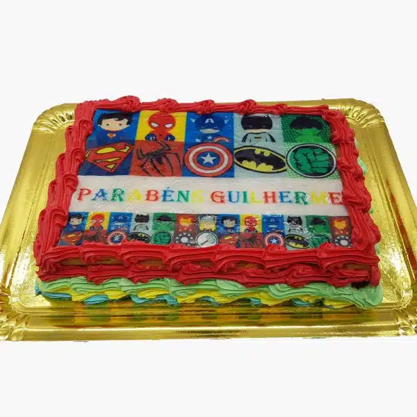 Bolo Com Super Herois