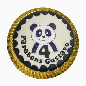 Bolo Com Panda E Bolinhas