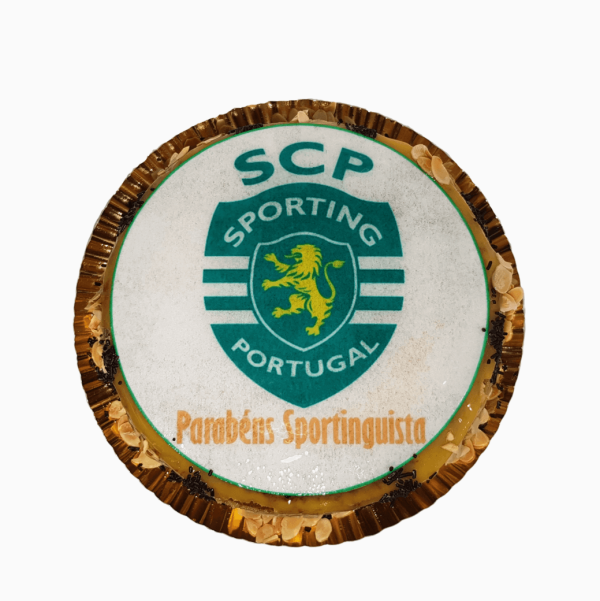 Bolo Com Símbolo Do Sporting Vista De Cima