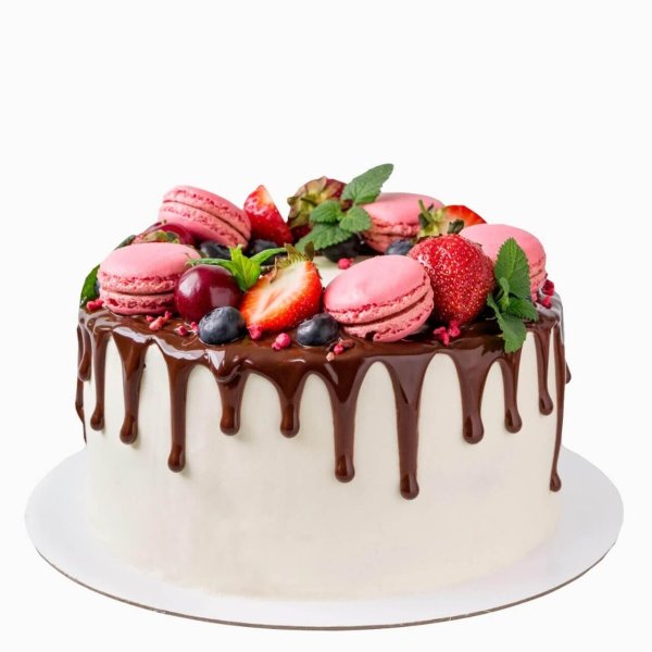 Drip Cake Com Macarons E Frutos Vermelhos
