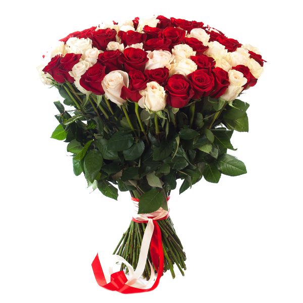 Bouquet De Rosas Vermelhas E Brancas Com Entrega Em Casa
