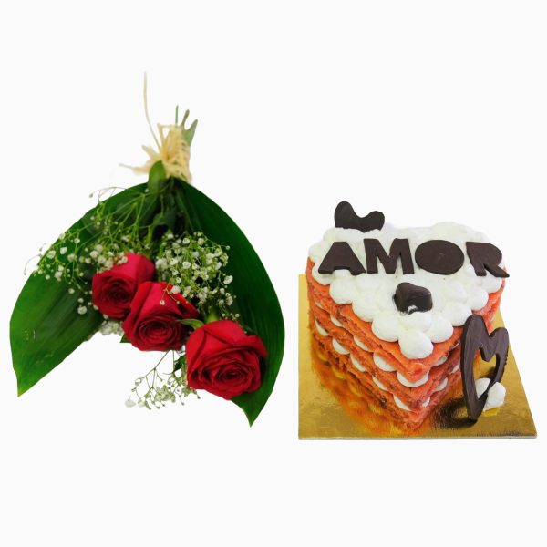 Bolo E Flores Para O Meu Amor