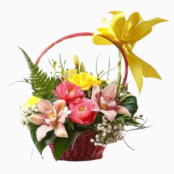 Cesto De Flores Com Orquídeas