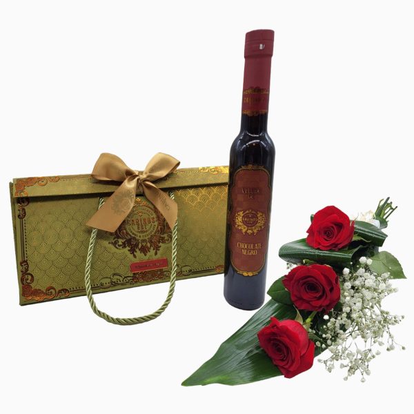 Presente De Flores E Licor Para Oferta