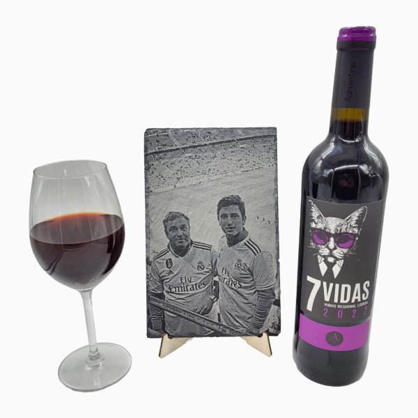 Ardosia Personalizada Com Foto E Vinho Tinto